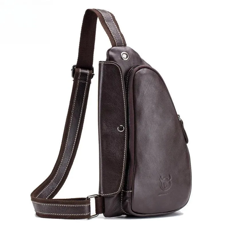 Men's Casual Messenger Bag Men's Headphones Chest Bags Messenger Bag's Leather Chest Bag For Men