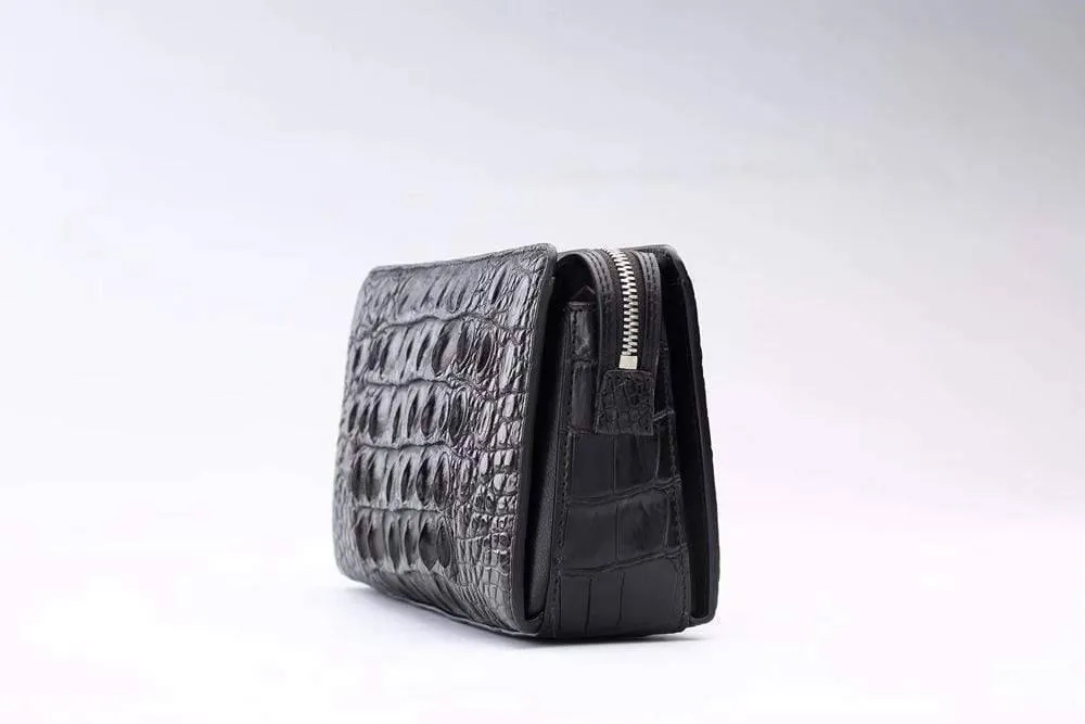 Mens Classic Genuine Crocodile Leather With Password Code Lock