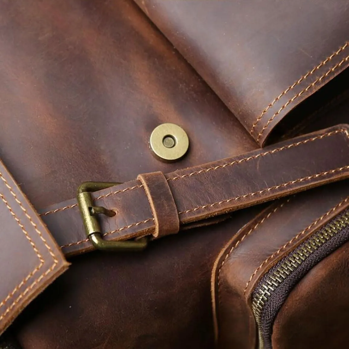 Mens Computers Backpacks Casual Daypack Laptop Bags Genuine Leather Bookbags Luggage Travel Bags(Yellow)
