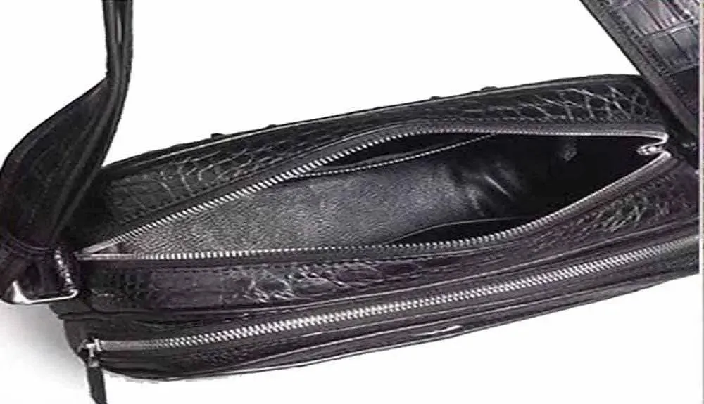 Men's  Crocodile Leather Small Ipad Messenger Bags ,Cross body Bags