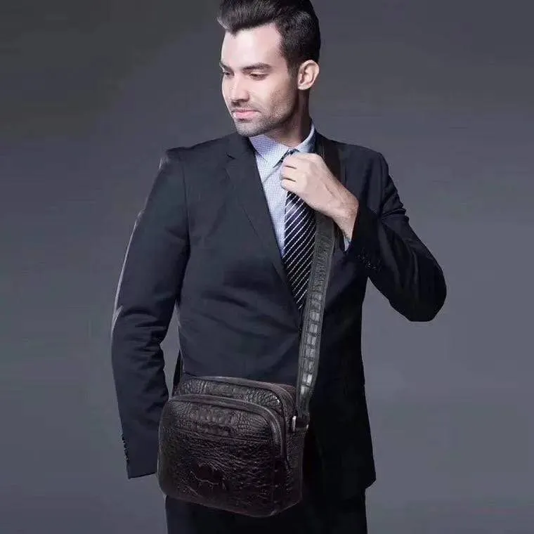 Men's  Crocodile Leather Small Ipad Messenger Bags ,Cross body Bags