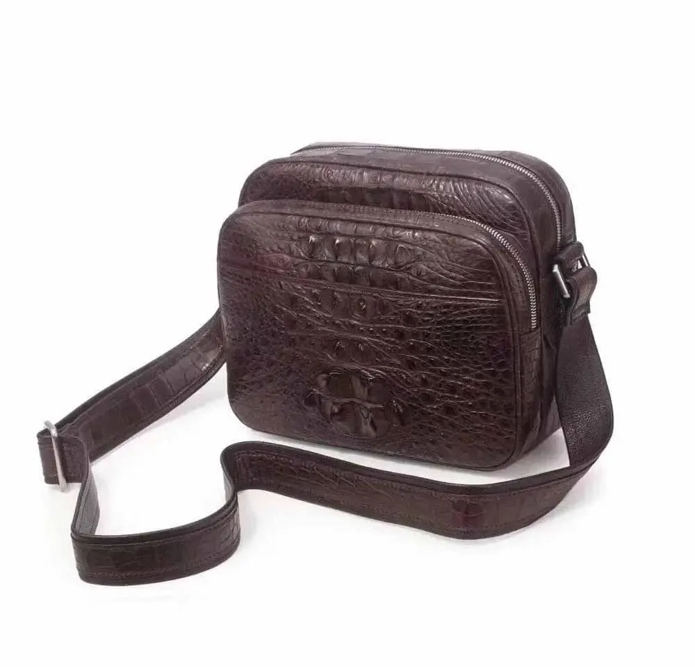 Men's  Crocodile Leather Small Ipad Messenger Bags ,Cross body Bags