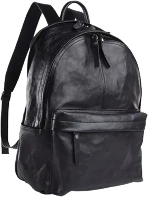Mens Luggage Backpacks Casual Daypack Computers Laptop Bags Leather Travel Bags Carrying Cases(Black)