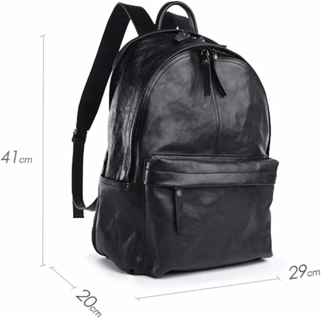 Mens Luggage Backpacks Casual Daypack Computers Laptop Bags Leather Travel Bags Carrying Cases(Brown)