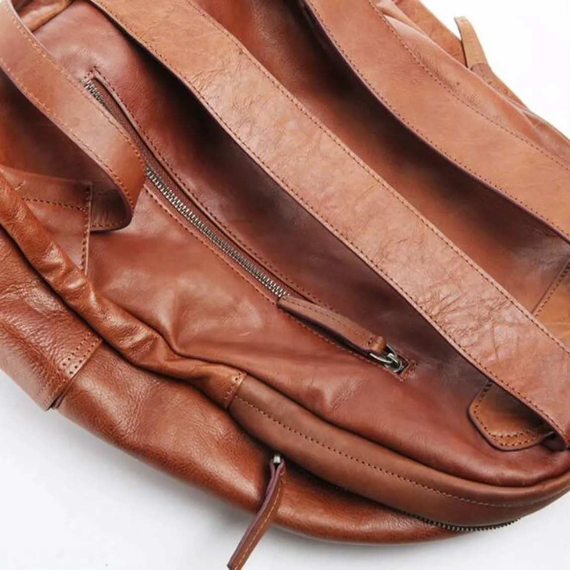 Mens Luggage Backpacks Casual Daypack Computers Laptop Bags Leather Travel Bags Carrying Cases(Brown)