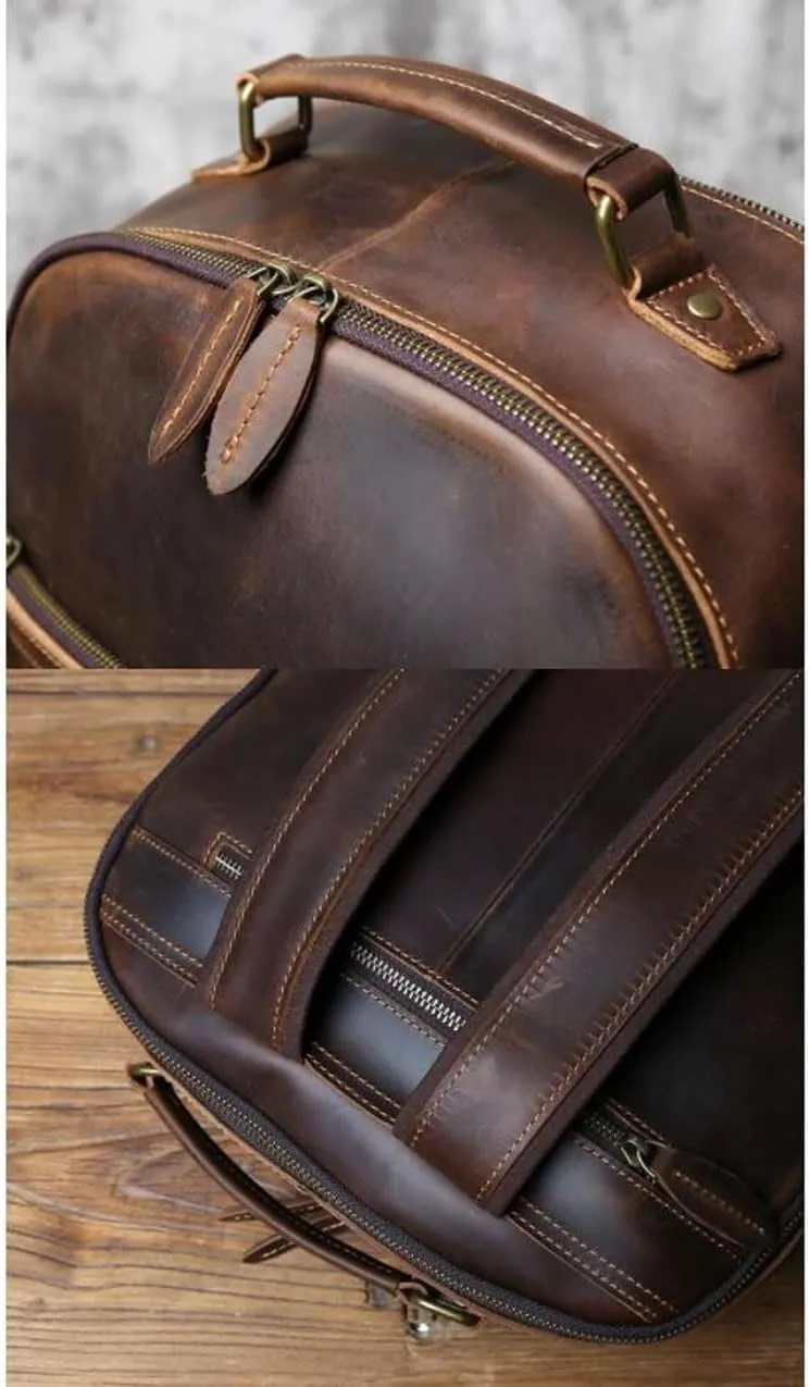 Mens Luggage Backpacks Computers Bags Leather Travel Bags Casual Daypack Briefcases Laptop Bags(Black)