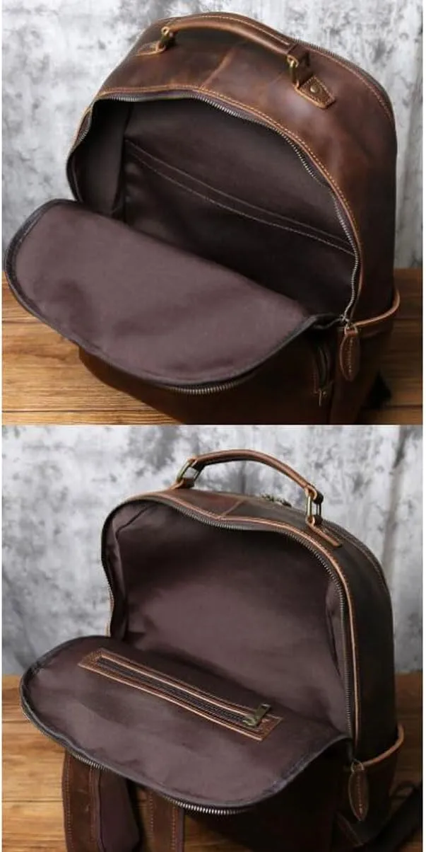 Mens Luggage Backpacks Computers Bags Leather Travel Bags Casual Daypack Briefcases Laptop Bags(Black)
