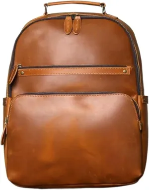 Mens Luggage Backpacks Computers Bags Leather Travel Bags Casual Daypack Briefcases Laptop Bags(Yellow)