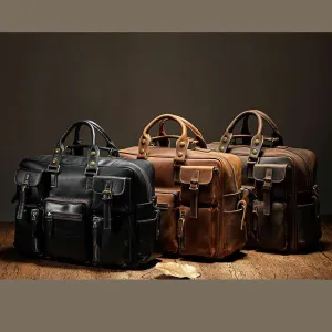 Men's Luxury Large Capacity Leather One Shoulder Messenger Bag