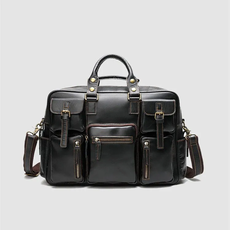 Men's Luxury Large Capacity Leather One Shoulder Messenger Bag