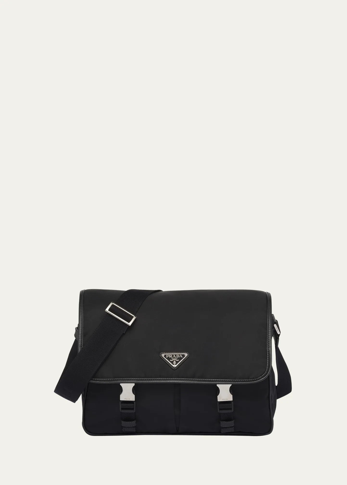 Men's Nylon and Leather Crossbody Bag