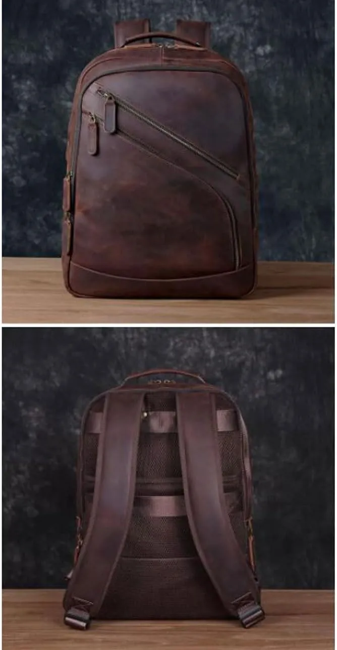 Mens Retro Luggage Backpacks Casual Daypack Computers Laptop Bags Leather Briefcases Travel Bags