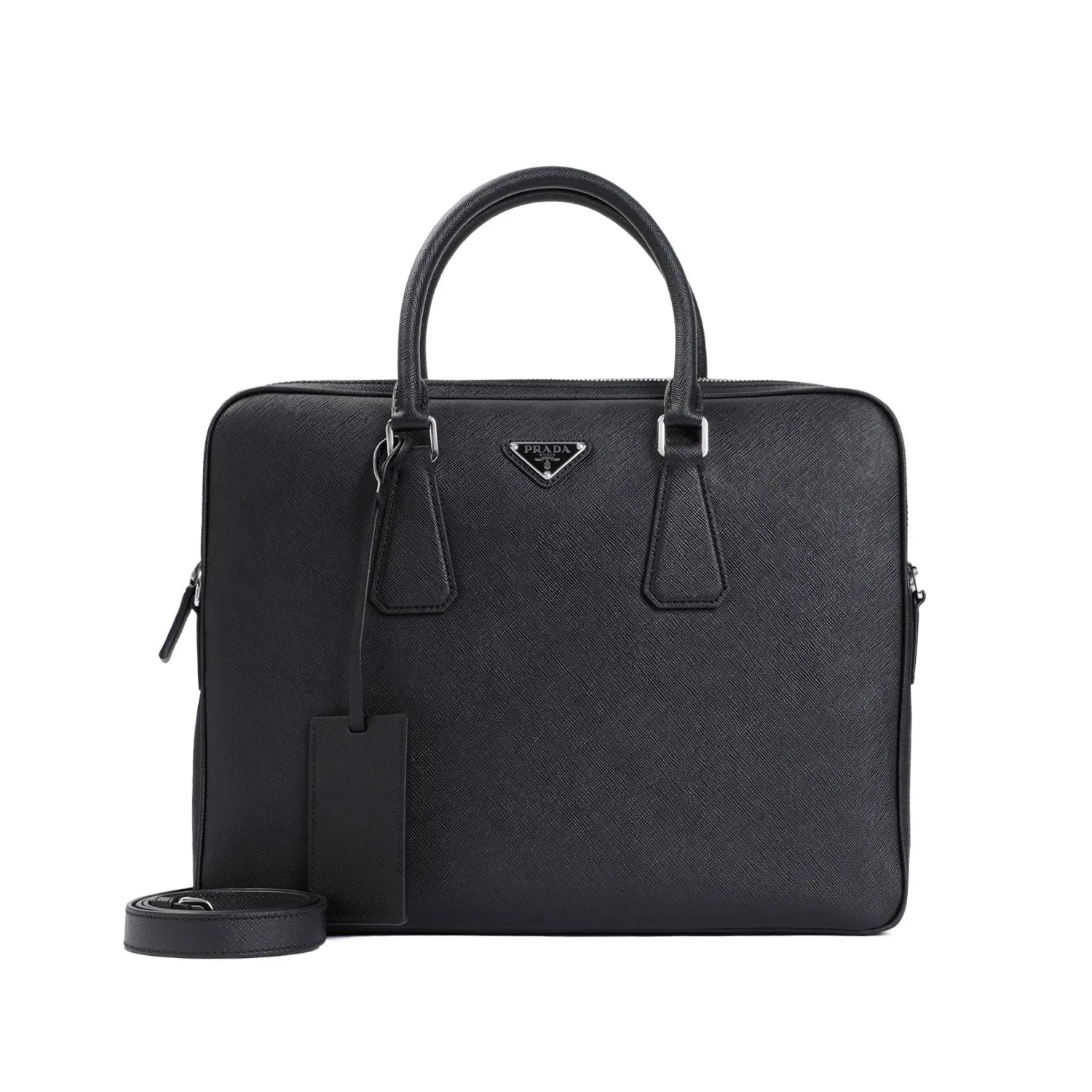 Men's Saffiano Briefcase in Black | Size UNICA | 2VE368VOOX9Z2