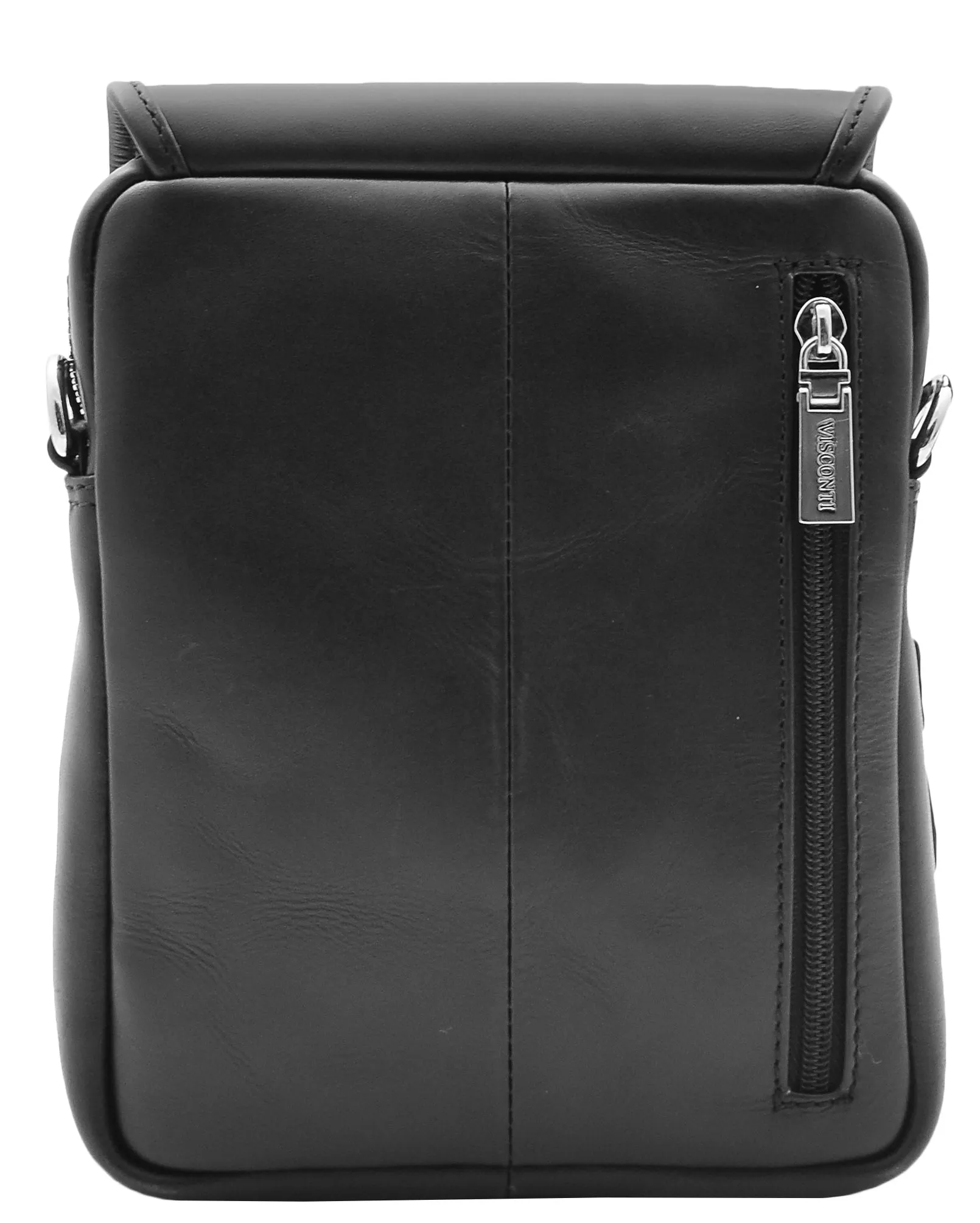 Men's Smart Cross Body Bag Genuine Leather Messenger Black DR386