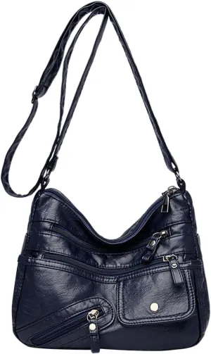 Mesh Beach Tote Vintage New Versatile Soft PU Leather Interlayer One Shoulder Crossbody Bag Handbag