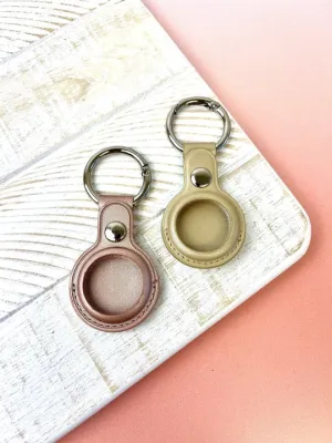 Metallic Leather AirTag Case Key Chains