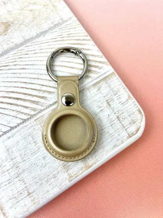 Metallic Leather AirTag Case Key Chains