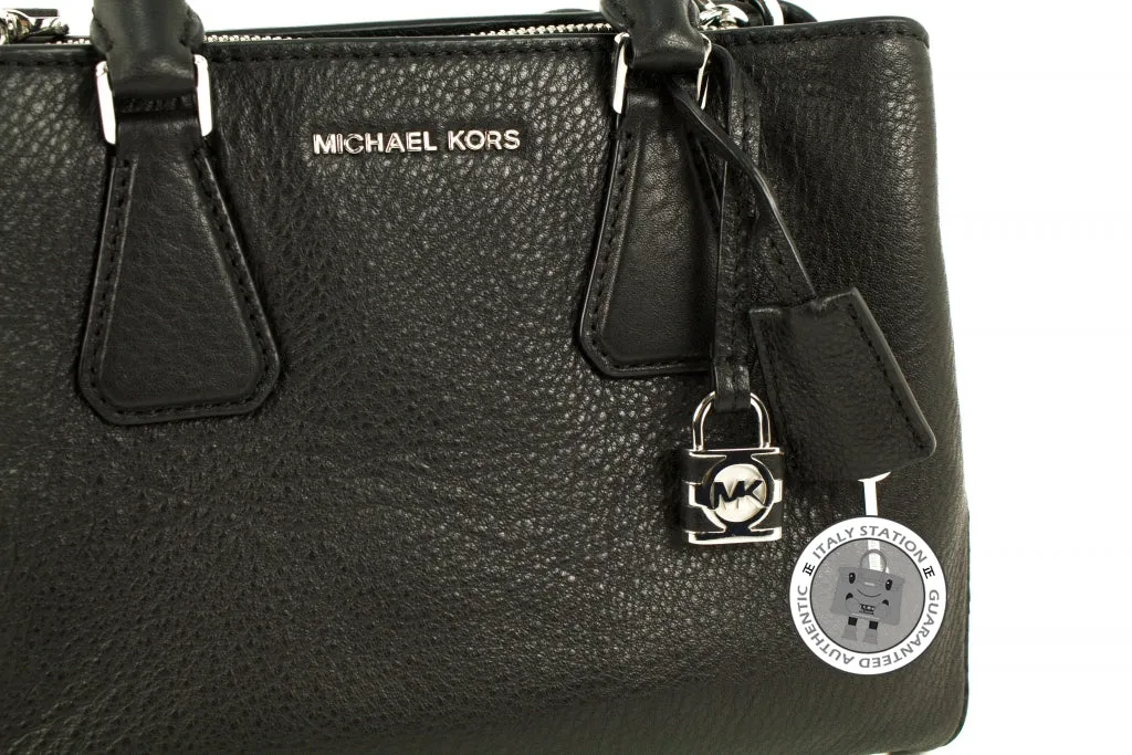 Michael Kors 30H5SCAS1L Camille Small Satchel Black / 001 Calfskin Shoulder Bags Ghw