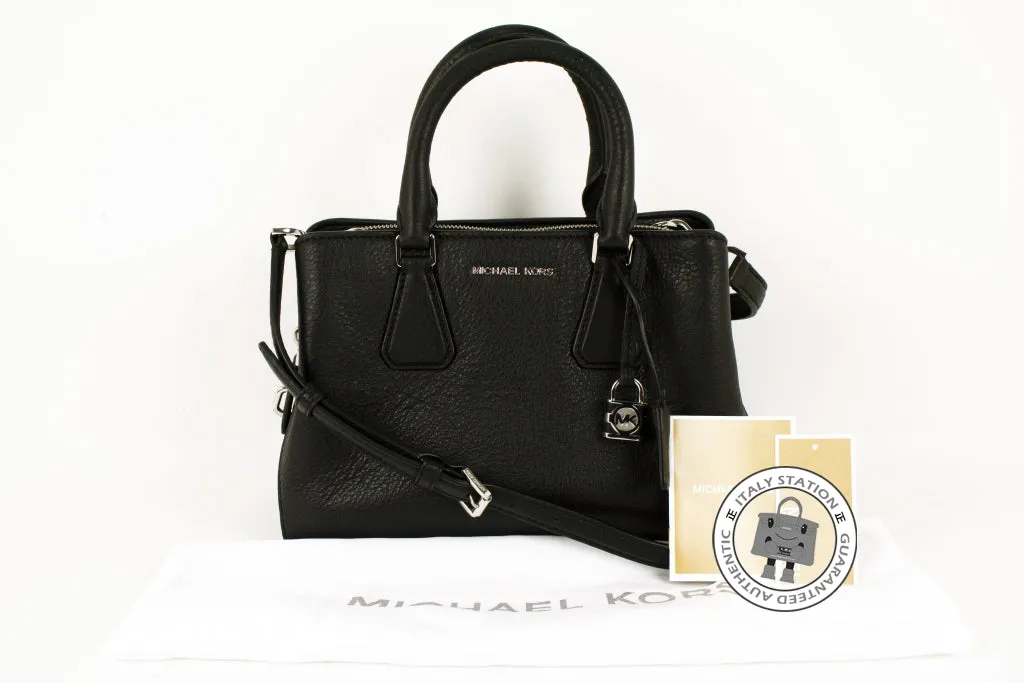 Michael Kors 30H5SCAS1L Camille Small Satchel Black / 001 Calfskin Shoulder Bags Ghw