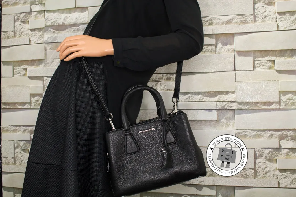 Michael Kors 30H5SCAS1L Camille Small Satchel Black / 001 Calfskin Shoulder Bags Ghw