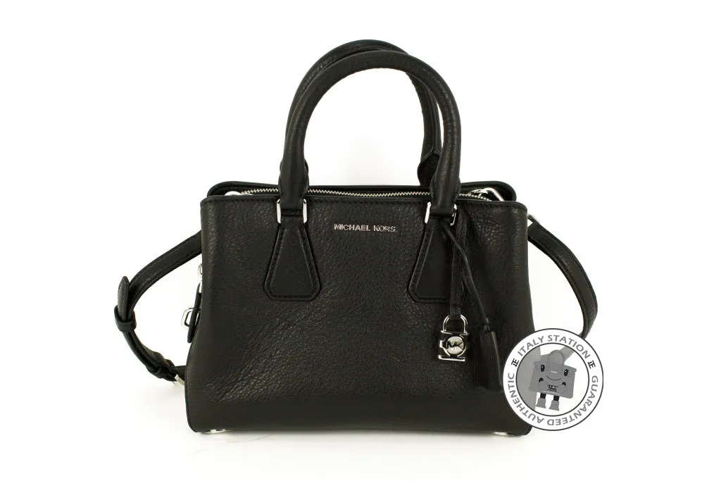 Michael Kors 30H5SCAS1L Camille Small Satchel Black / 001 Calfskin Shoulder Bags Ghw