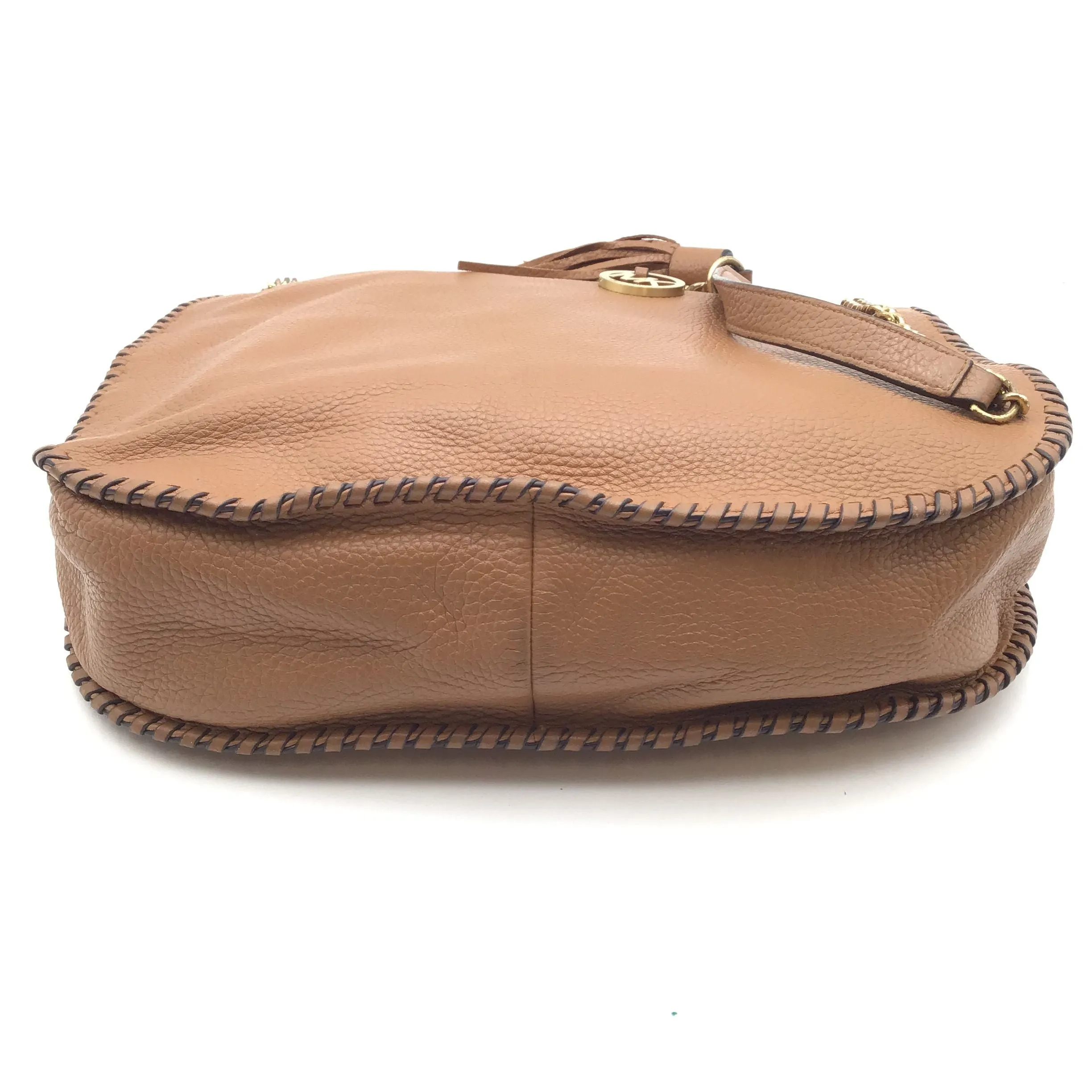 Michael Kors Brown Pebbled Leather Satchel Bag with Chain Strap ( COA)