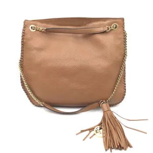 Michael Kors Brown Pebbled Leather Satchel Bag with Chain Strap ( COA)