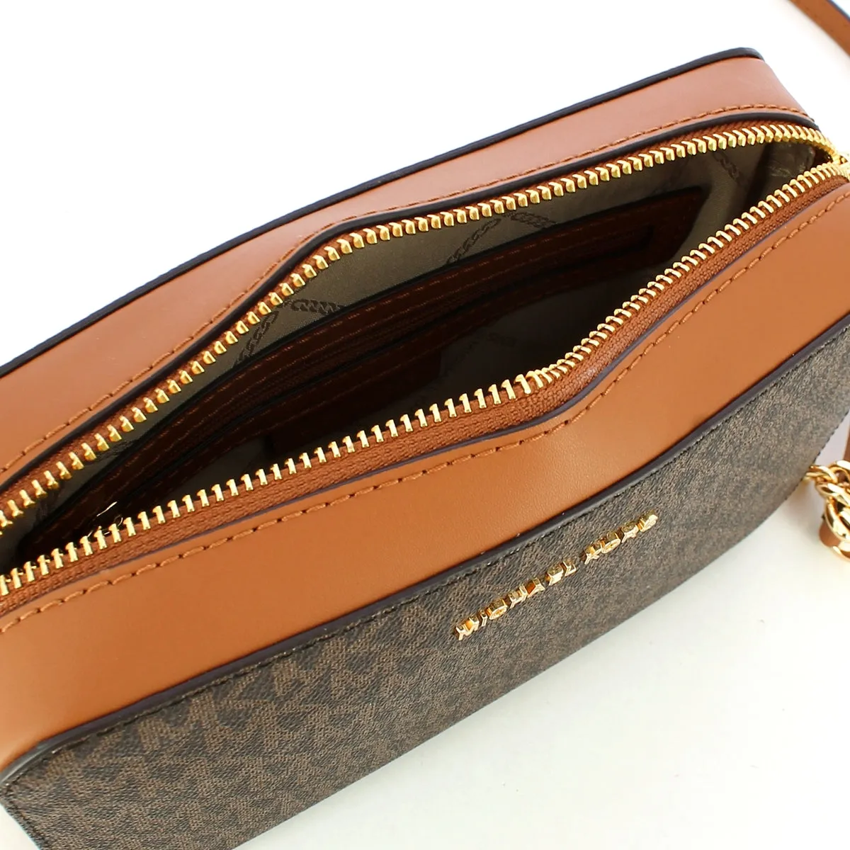 Michael Kors - Ginny Brown logoed Crossbody Bag - 32F8GF5M2B - BROWN