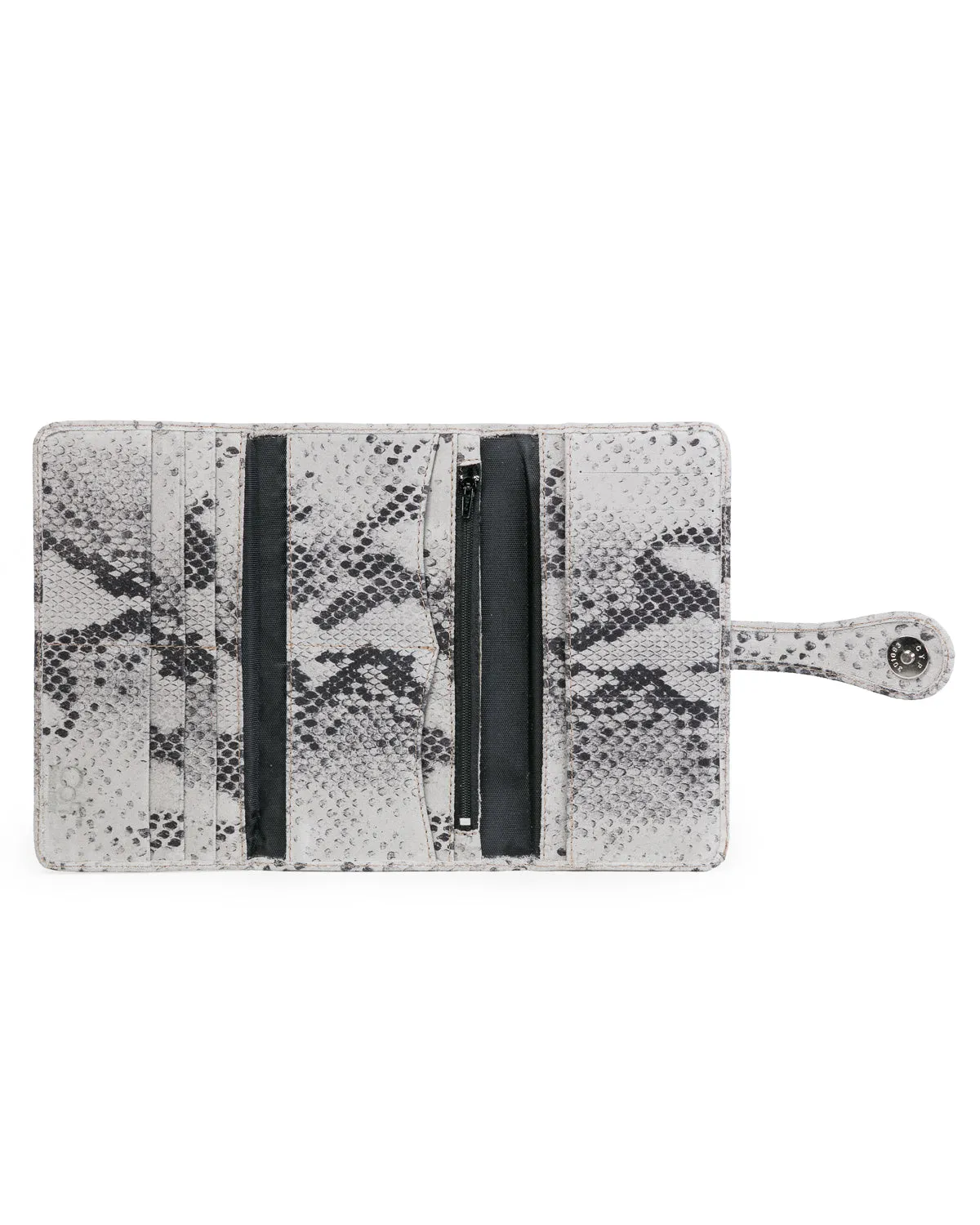 Mila Trifold Wallet: White Snake