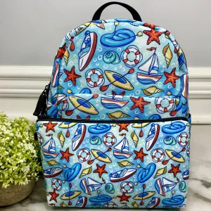 Mini Backpack & Pouch Bundled Set - Sailboat