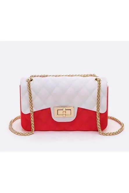 Mini Quilted Two Tone Jelly Crossbody Handbag