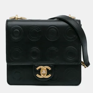 Mini Square Coco Embossed Calfskin Flap