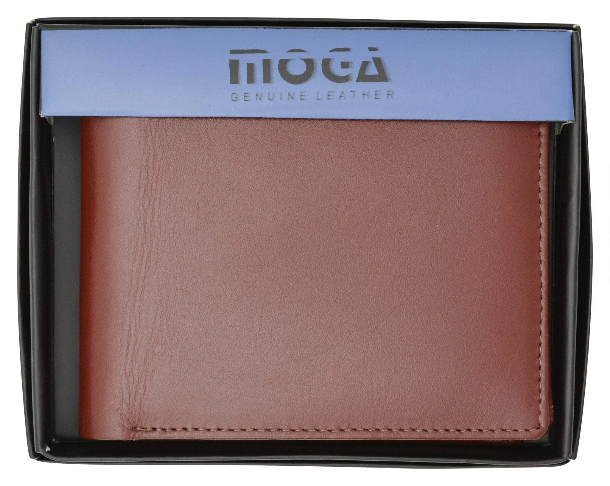 Moga Mens Genuine Handmade Leather Bifold Credit Card ID Holder Wallet 91533