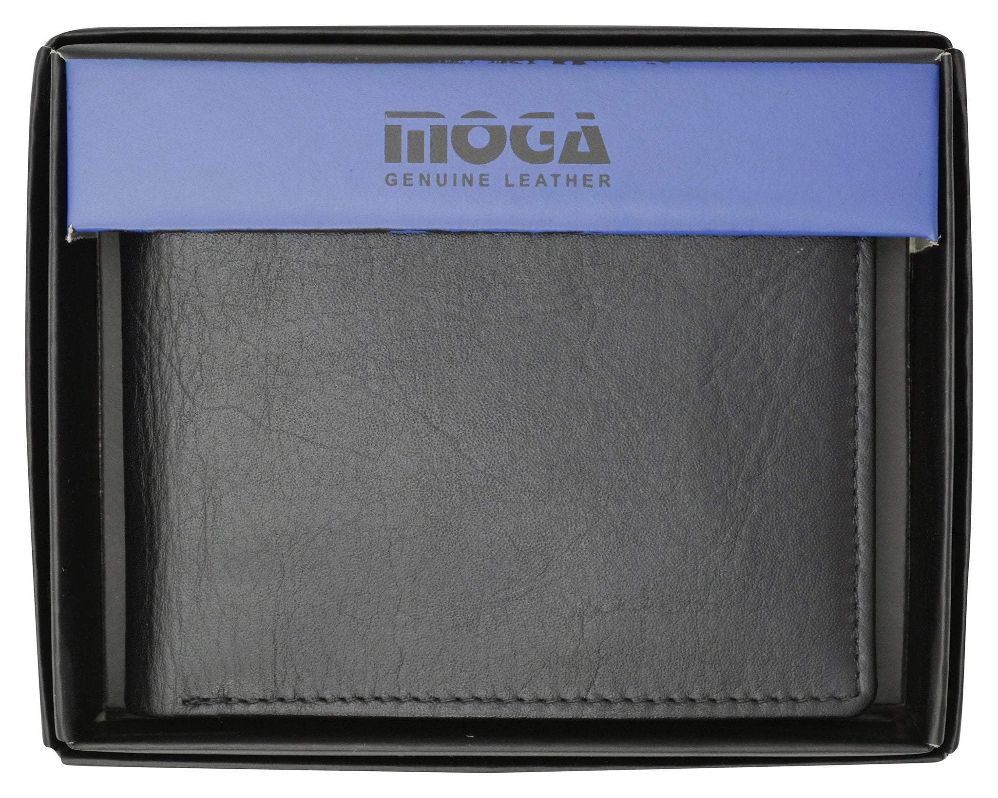 Moga Mens Genuine Handmade Leather Bifold Credit Card ID Holder Wallet 91533