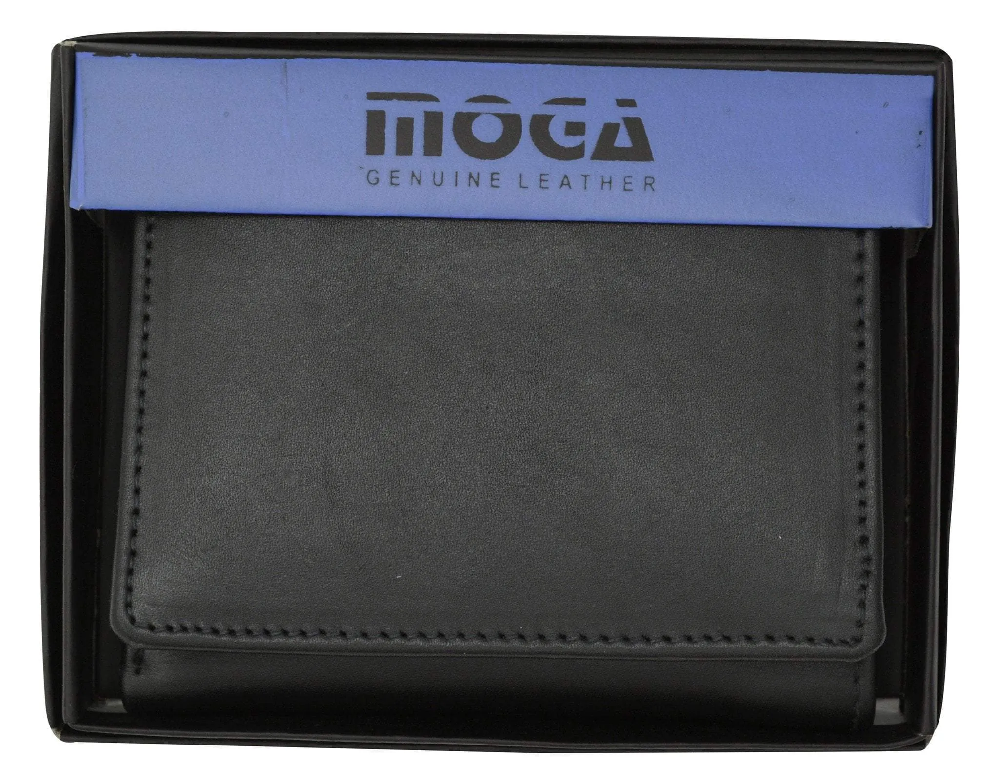 Moga Mens Genuine Handmade Leather Flap Credit Card ID Holder Trifold Wallet 91107