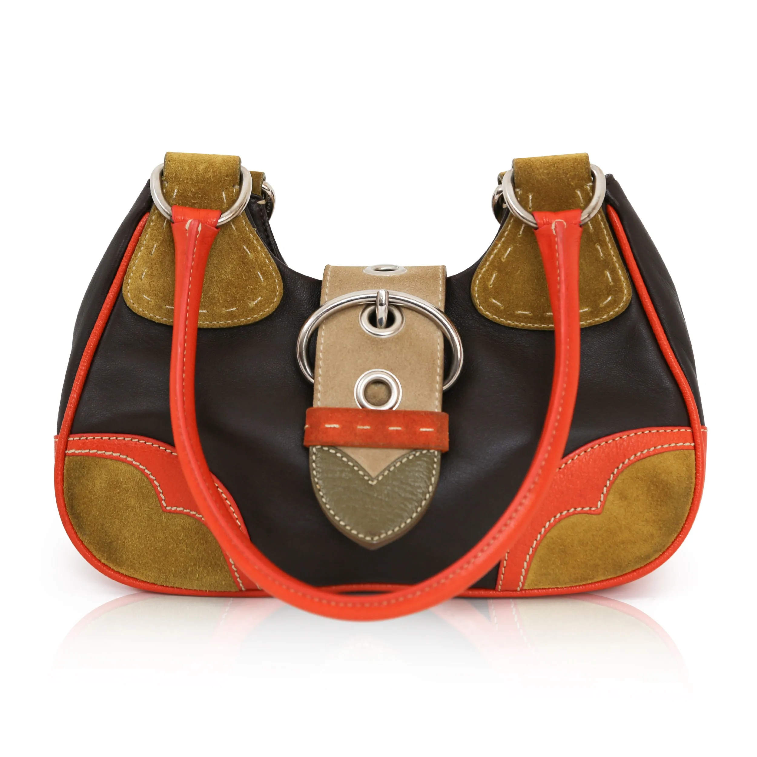 Moon Suede Color Block Handbag