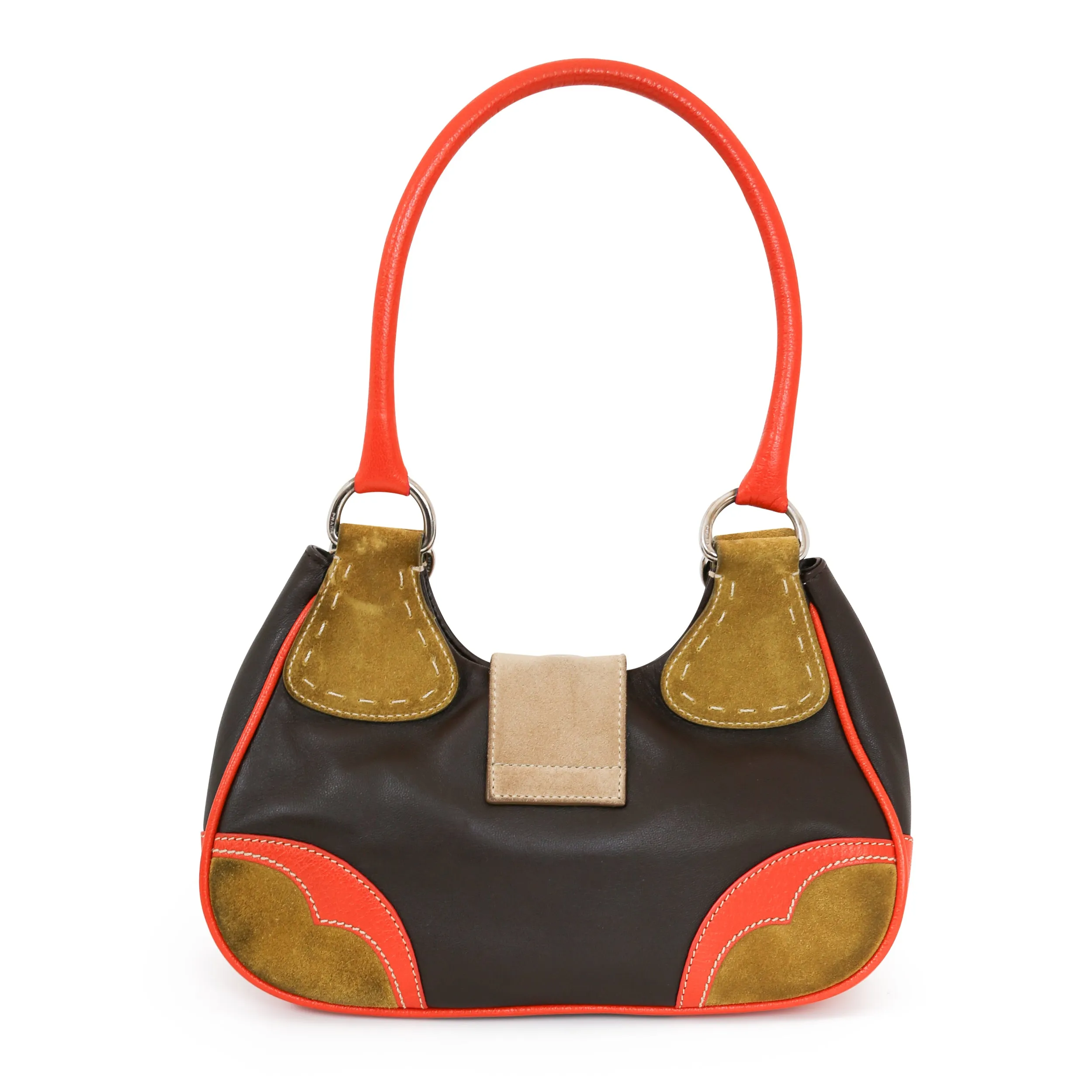 Moon Suede Color Block Handbag
