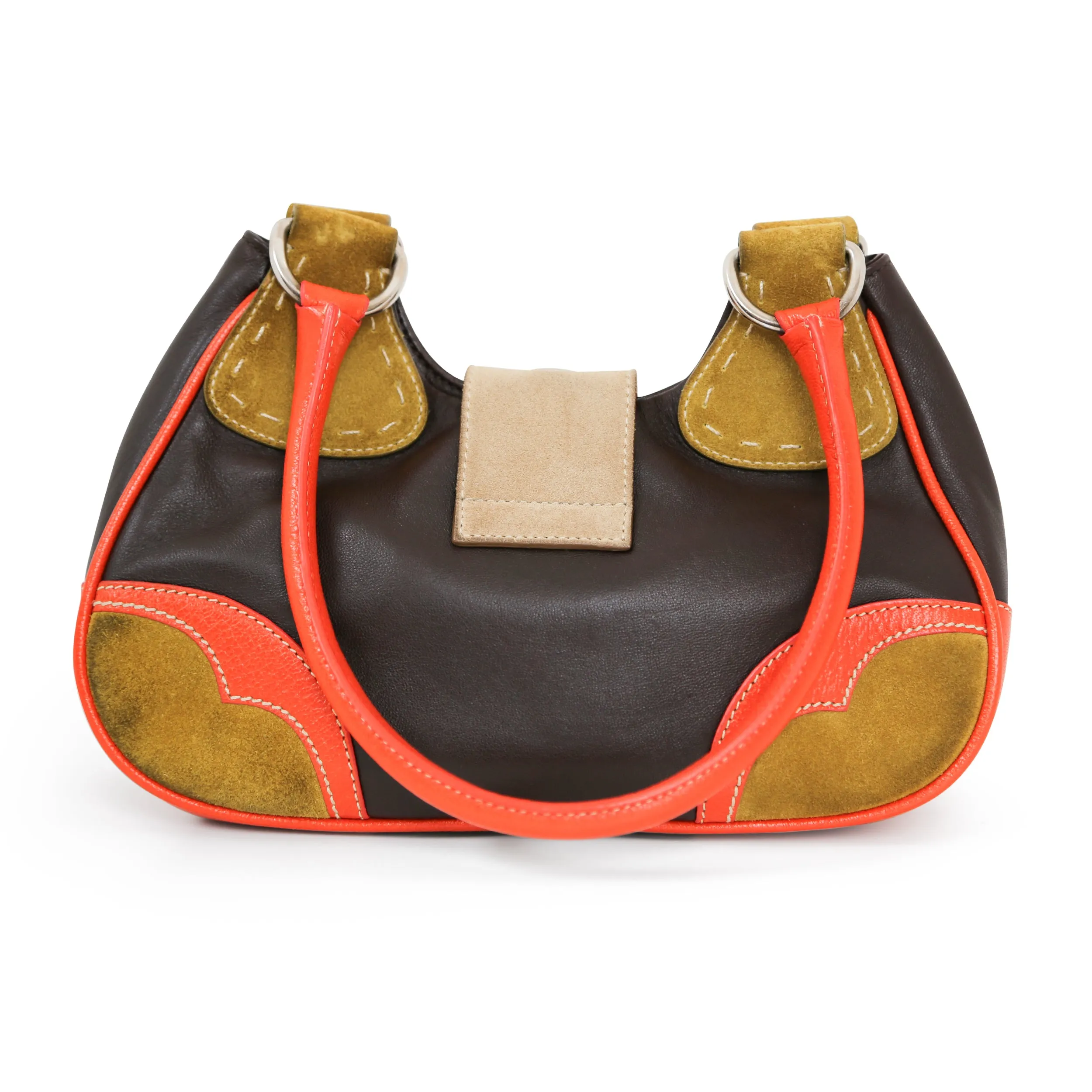 Moon Suede Color Block Handbag