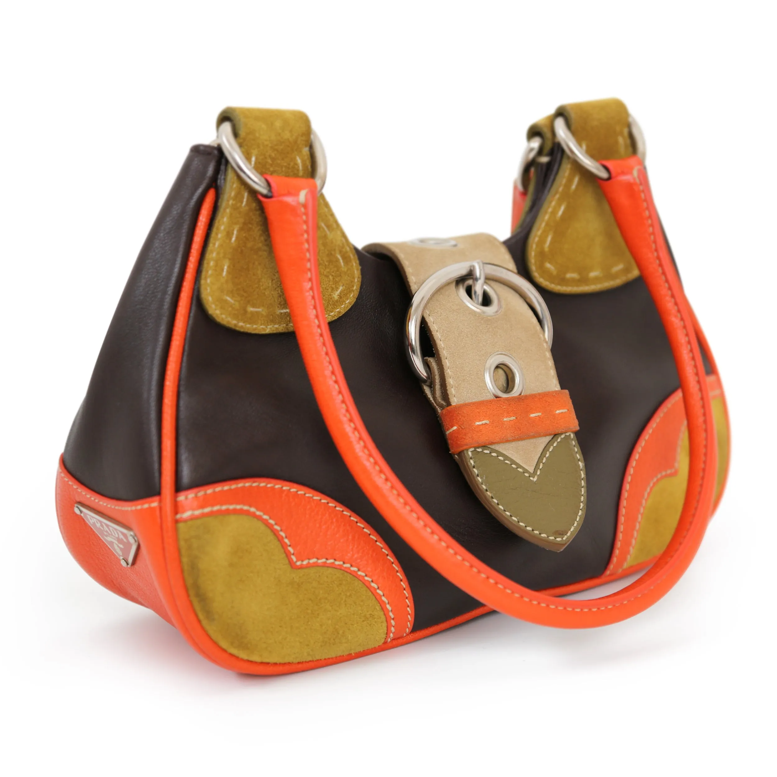Moon Suede Color Block Handbag