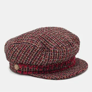 Multicolor Tweed Newsboy Cap S