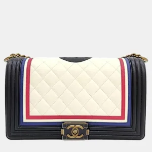 Multicolour Quilted Lambskin Leather East/West Crest Boy Bag