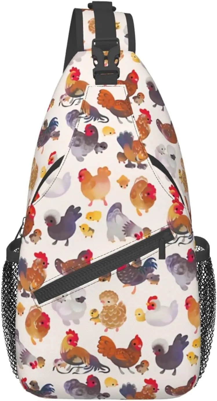 Mvirnsw Chicken And Chick Sling Bag Crossbody Backpack Hiking Travel Daypack Chest Bag Shoulder Bag For Women Men