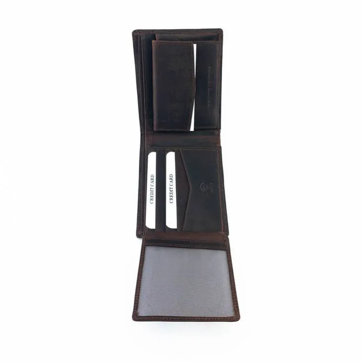 Nathan Men's Vintage Leather Wallet Brown