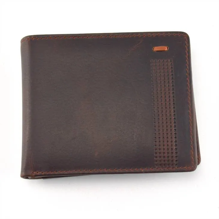 Nathan Men's Vintage Leather Wallet Brown