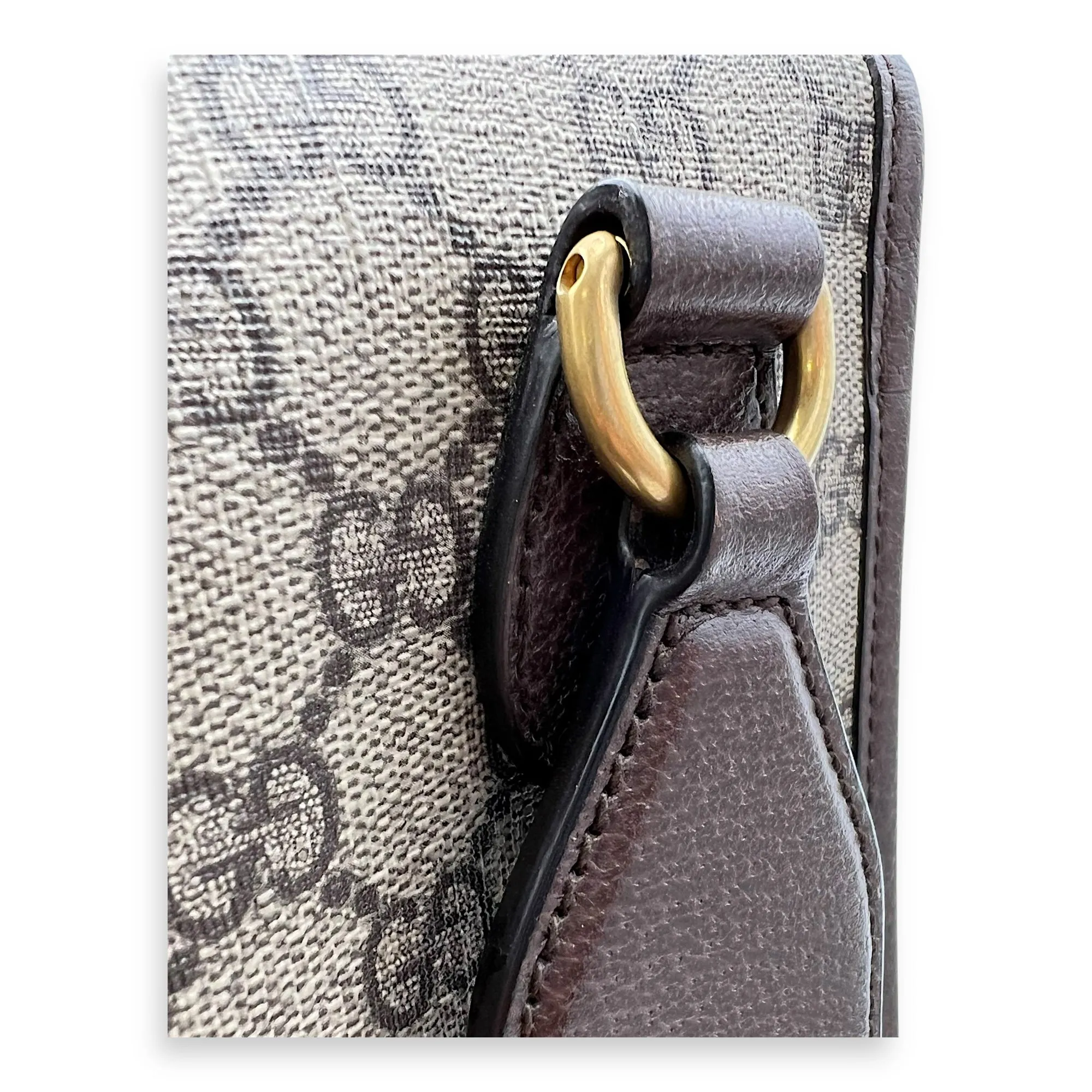 Neo Vintage Messenger Beige in Coated Canvas, Gold hardware