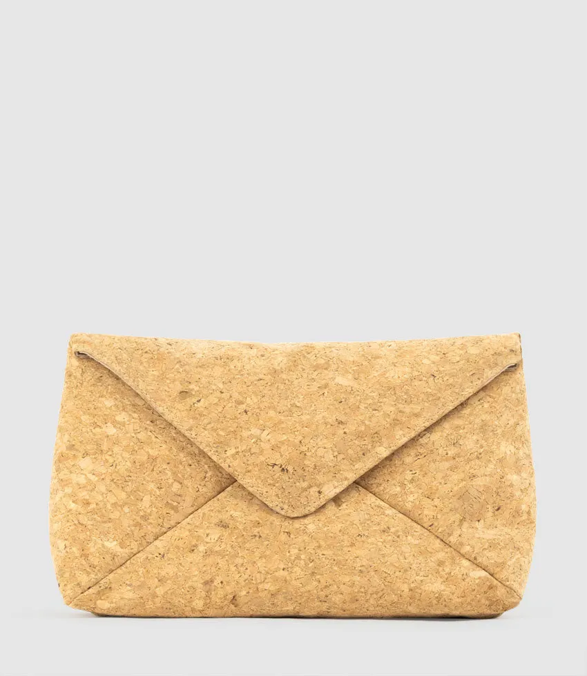NERYS Envelope Clutch in Cork