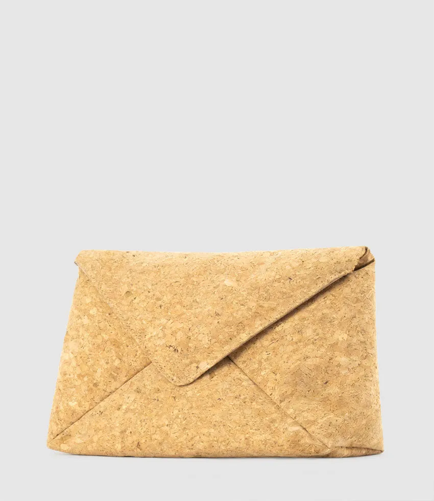 NERYS Envelope Clutch in Cork