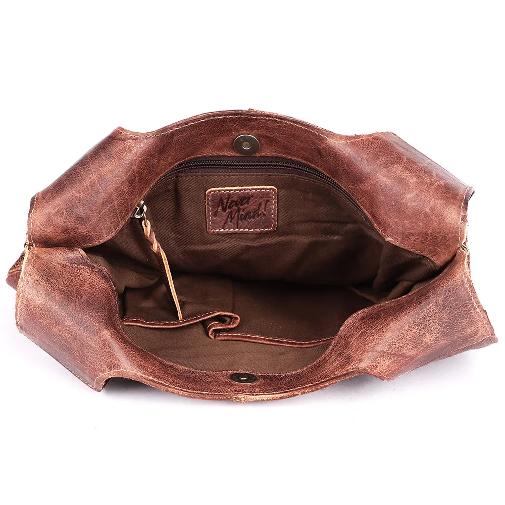 Never Mind Nmbgm138A Hobo Vintage Handmade Genuine Cowhide Leather Women Bag Western Handbag Purse