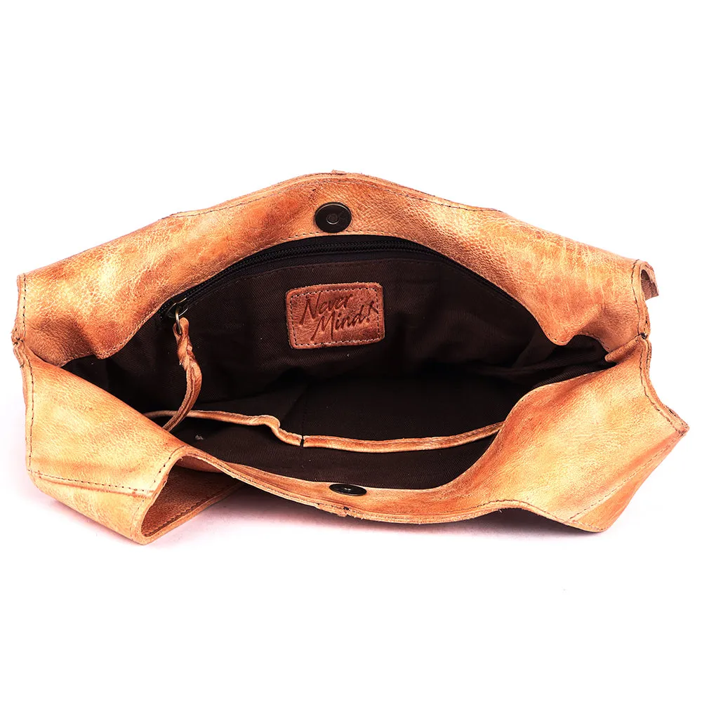 Never Mind Nmbgm138C Hobo Vintage Handmade Genuine Cowhide Leather Women Bag Western Handbag Purse
