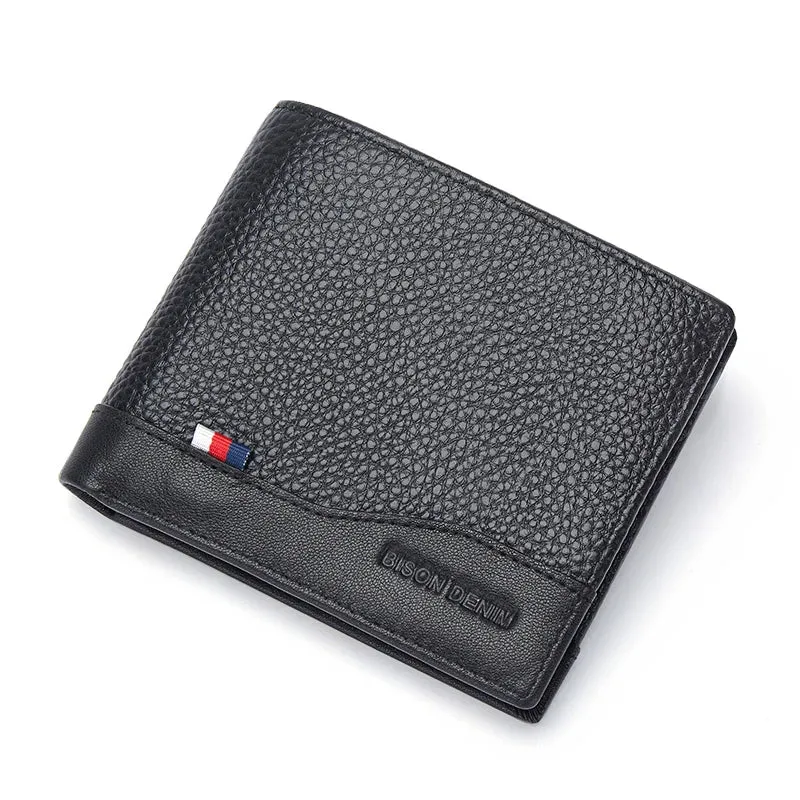 New Design Short Men Wallets Luxury Genuine Leather Card Holder Coin Pocket High Quality Gift